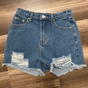 Hayden Girls Shorts M 9/10 Blue Harper Denim Distressed NEW Frayed Hem Boho Chic